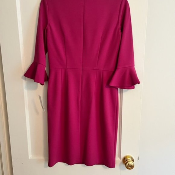 Donna Morgan Pink Sheath Dress Tulip elbow length sleeves - Picture 5 of 7